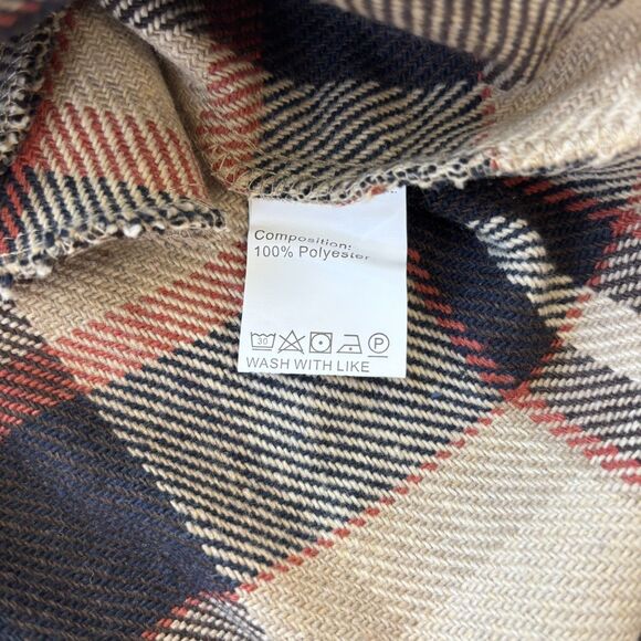 Pretty Garden Womens Plaid Shacket Size L Duster Soft Brushed Cabin Cozy NWT - Picture 8 of 12